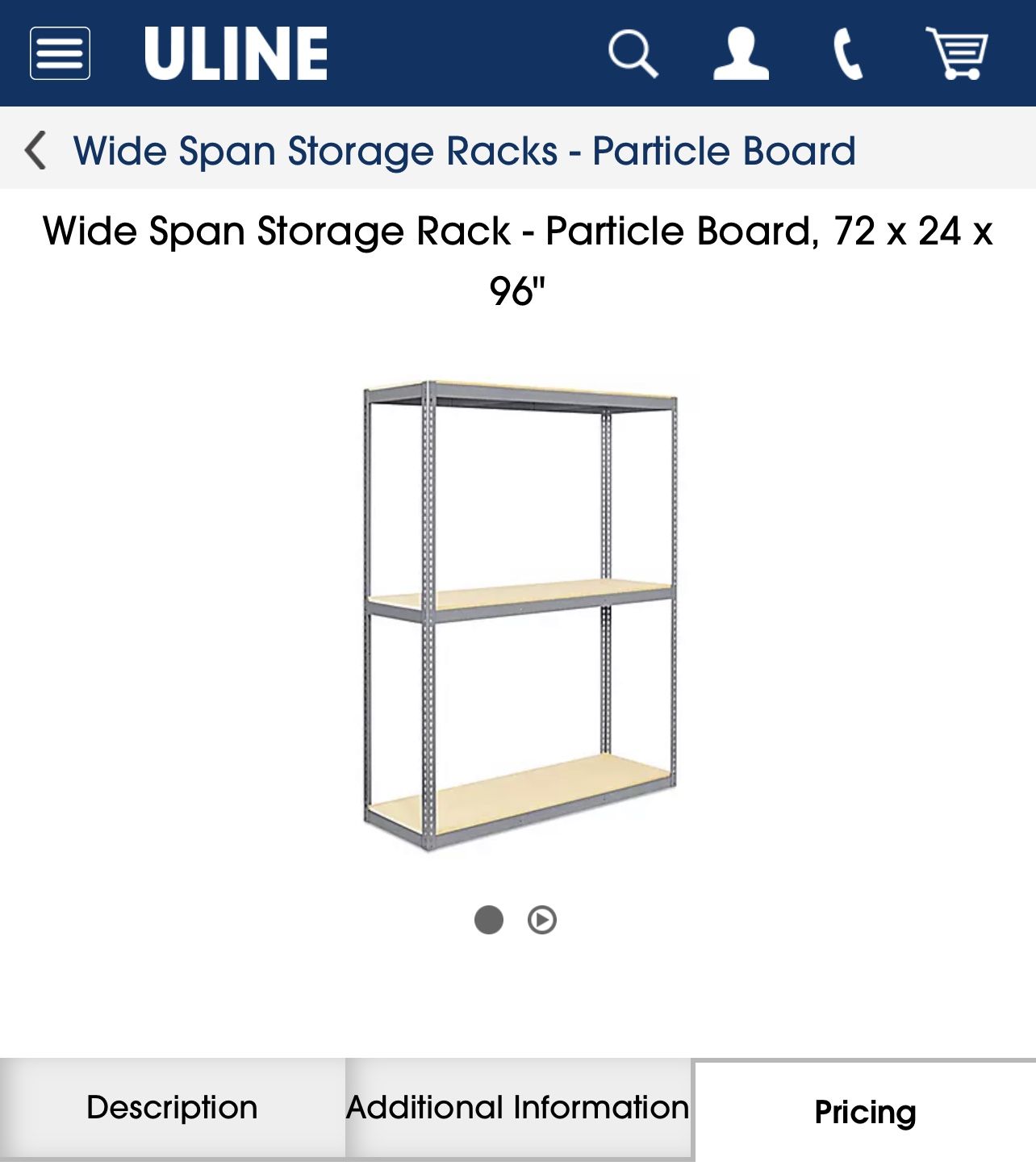 Wide Span Storage Rack - Particle Board, 72 x 24 x 72