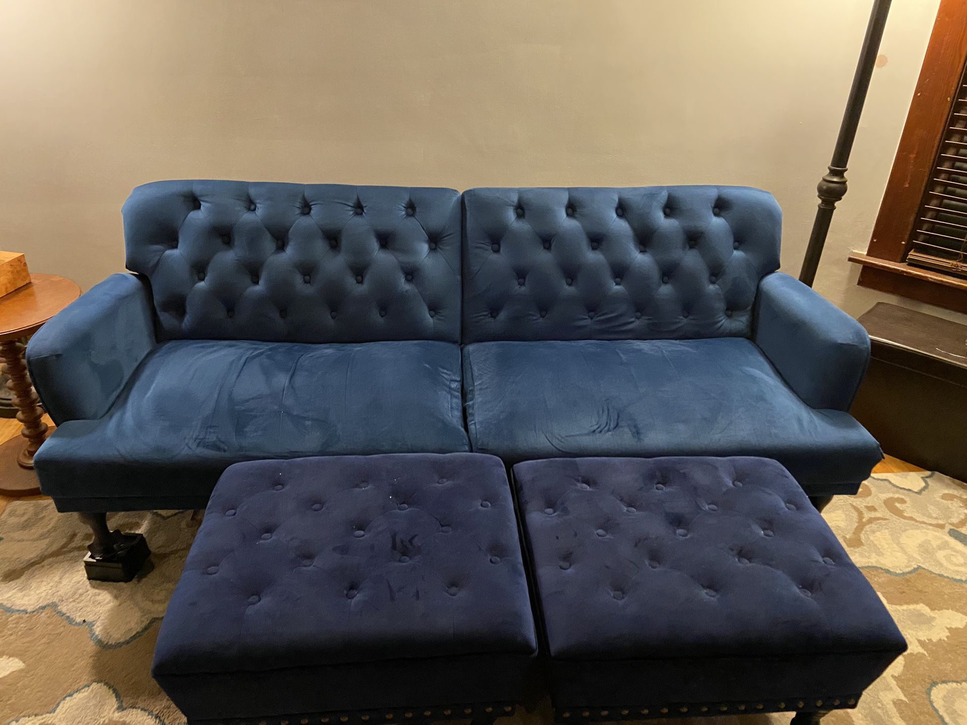 Sofa bed w/ottomans