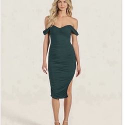 Green midi dress