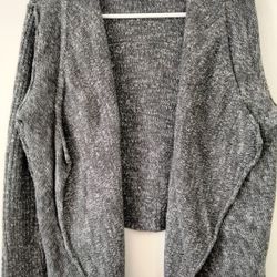 Converse One Star Gray Cotton Open Front Cardigan Sweater Size XL