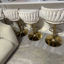 Beige and Gold Barstools