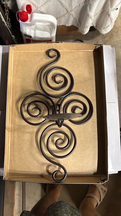 Black Wrought Iron Scroll Wall Candle Sconce