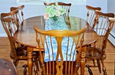 Oval table and six chairs