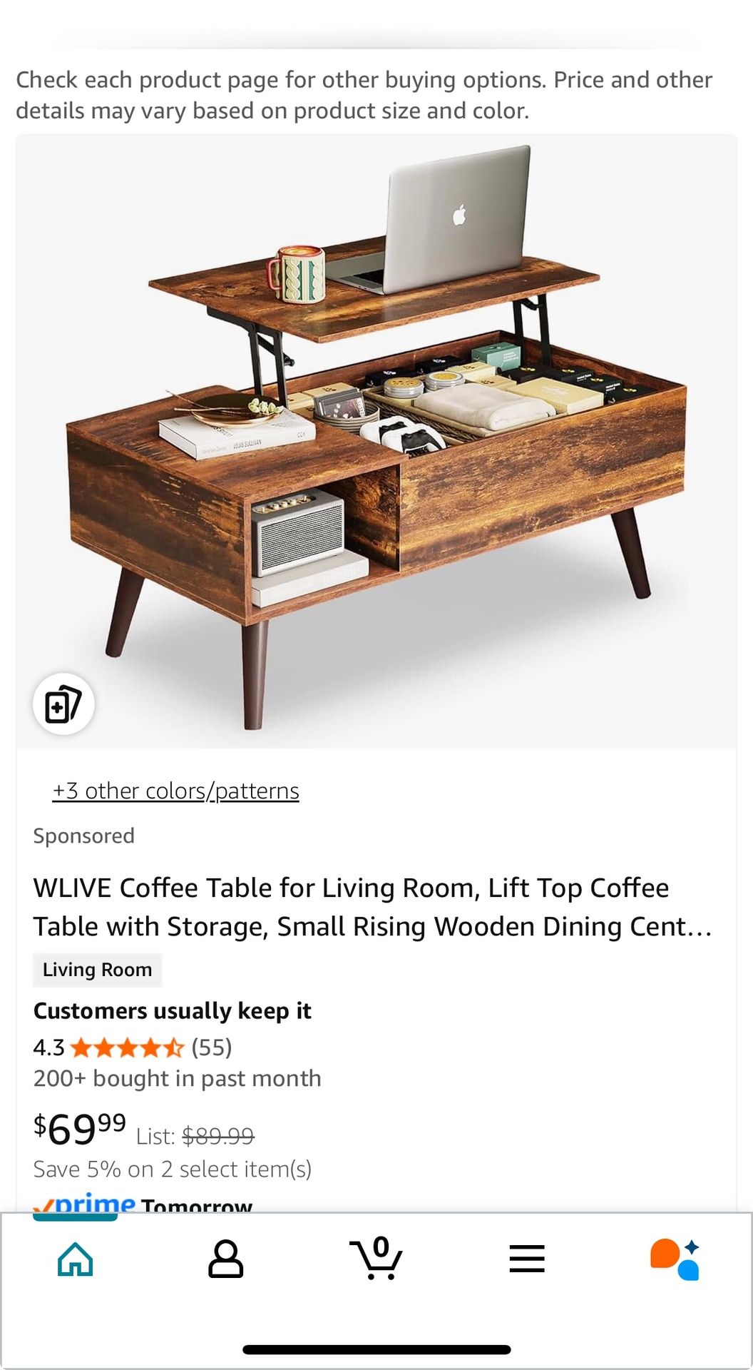 Coffee Table Lift Top Like New