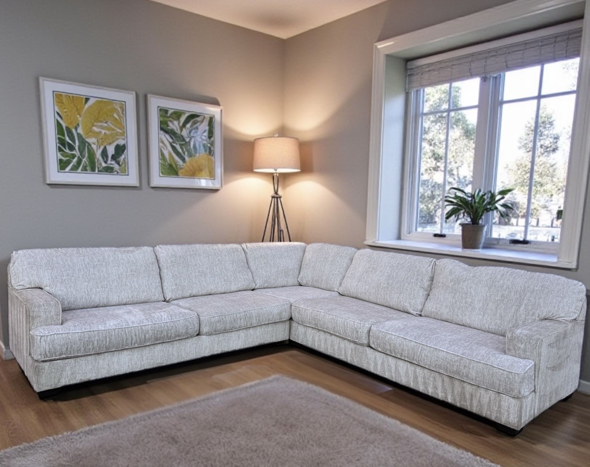 Plushy Large 130” X 130” Sectional Sofa Couch