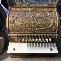 Working Vintage Brass Cash Register