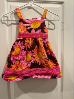 Jessica Ann Girls 4T Strapless Sunflower Dress Cotton Floral