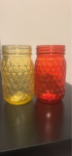Colored Glass Mason Jars Set of 2