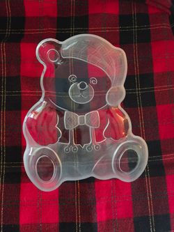 Christmas Teddy Bear Glass Serving Dish