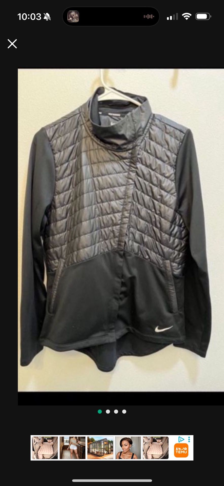WOMENS NIKE MEDIUM RUNNING JACKET COAT LIGHT WEIGHT 