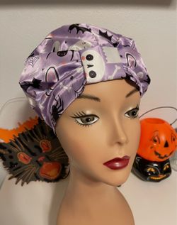 Asquith & Somerset scary shower Bath time head hair cap wrap Purple Halloween