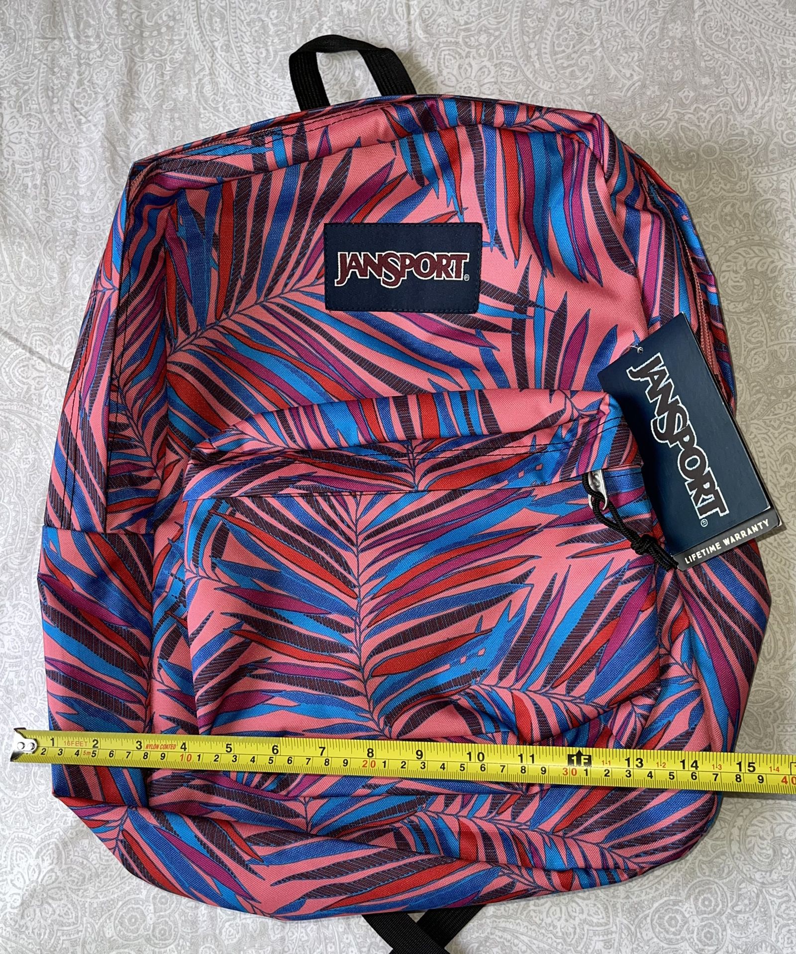 New JanSport Backpack Super break Dotted Palm For School Girls 