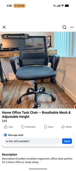 Home office task chair-Breathable mesh and adjustable height