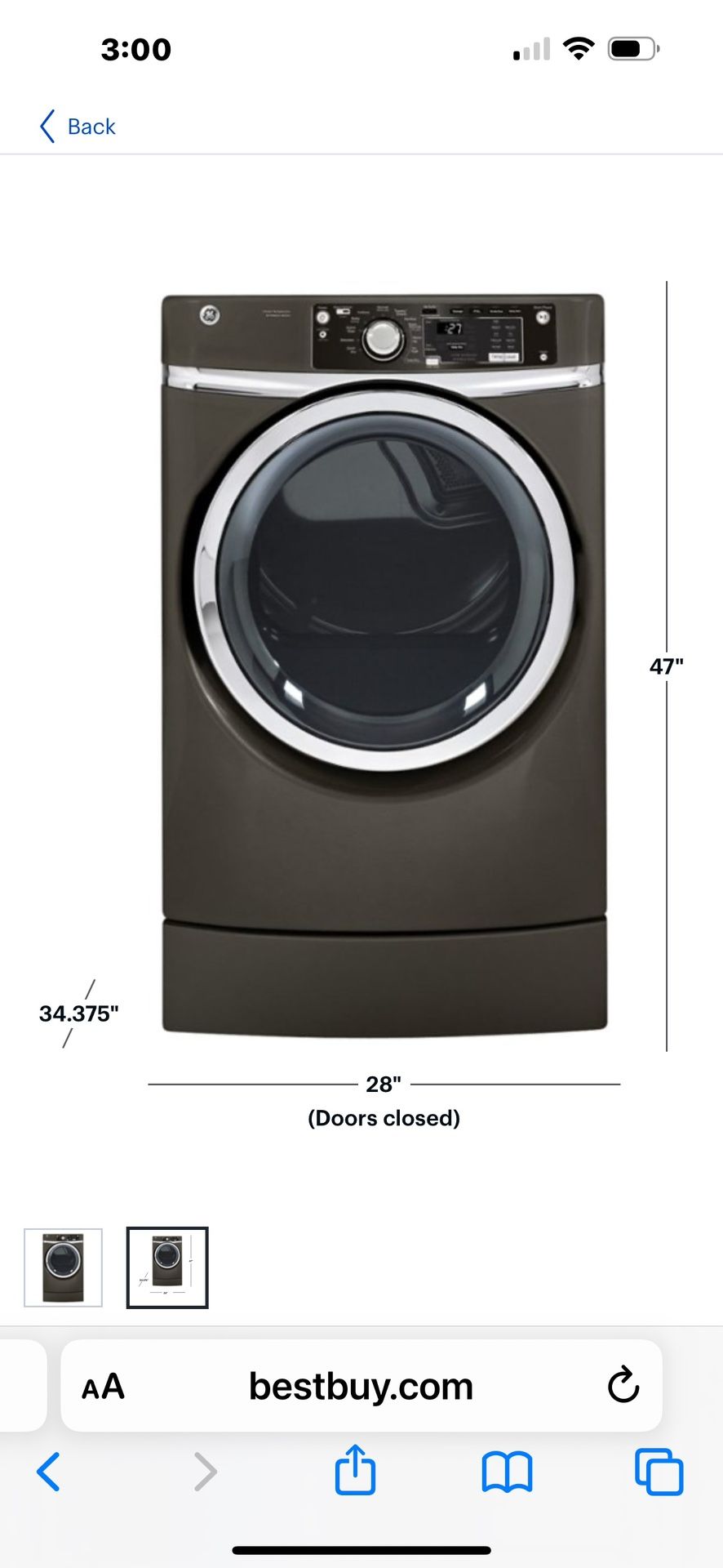 GE Right Height Electric Dryer