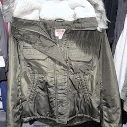 Small Green MOSSIMO With Fur Hoodie 