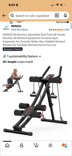 MERACH Adjustable Dual Track Ab Machine