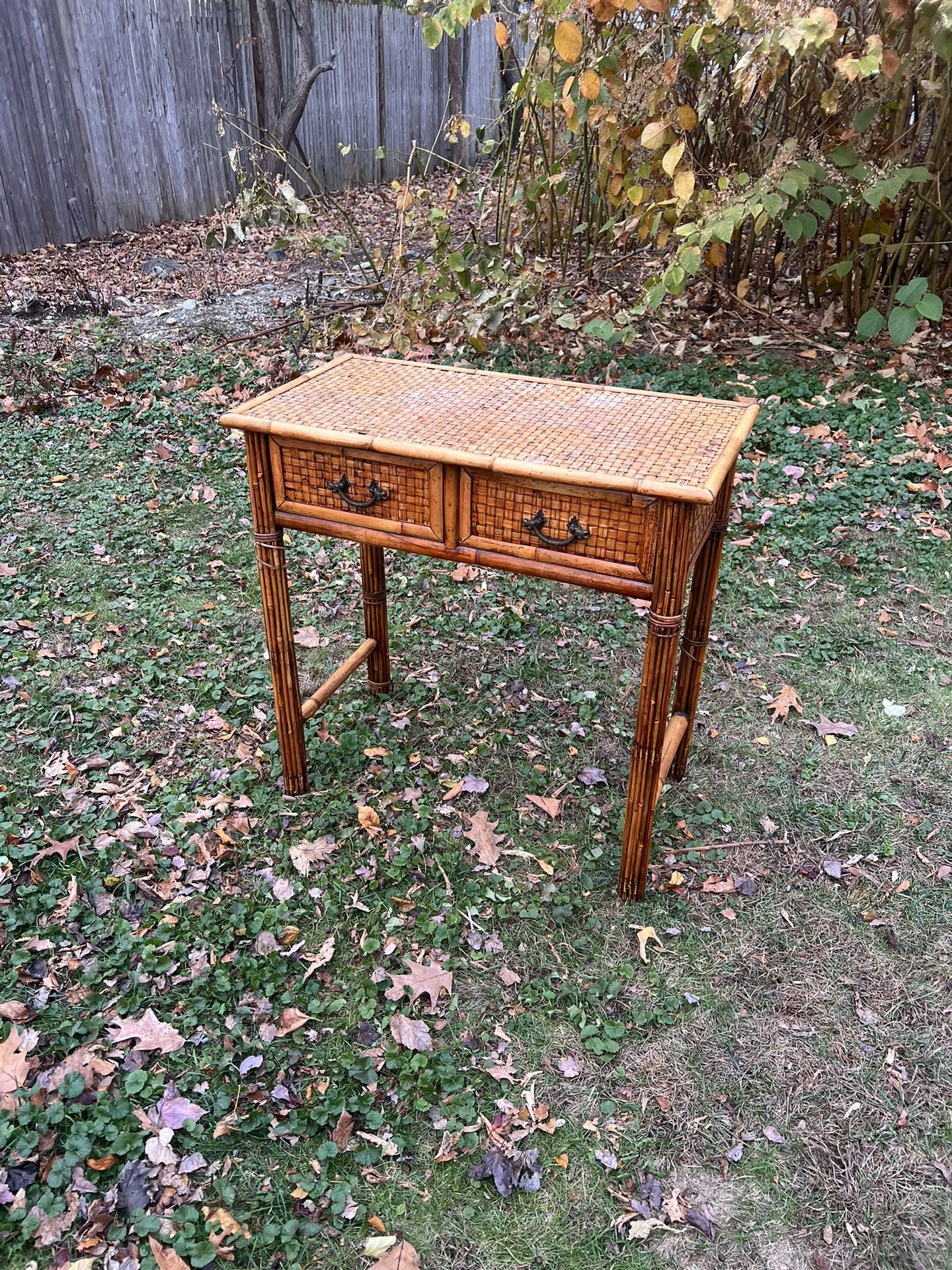 bamboo writing desk / console table