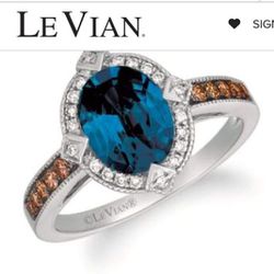 LeVian Deep Sea Blue Topaz Ring