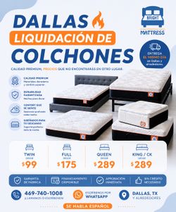 LIQUIDACIÓN DE COLCHONES💥 INDIVIDUAL/ MATRIMONIAL/ QUEEN / KING / CK BUENAS MARCAS