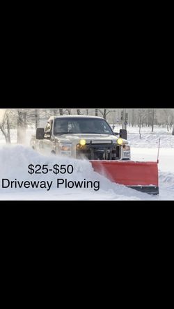 Snow removal driveway plowing .