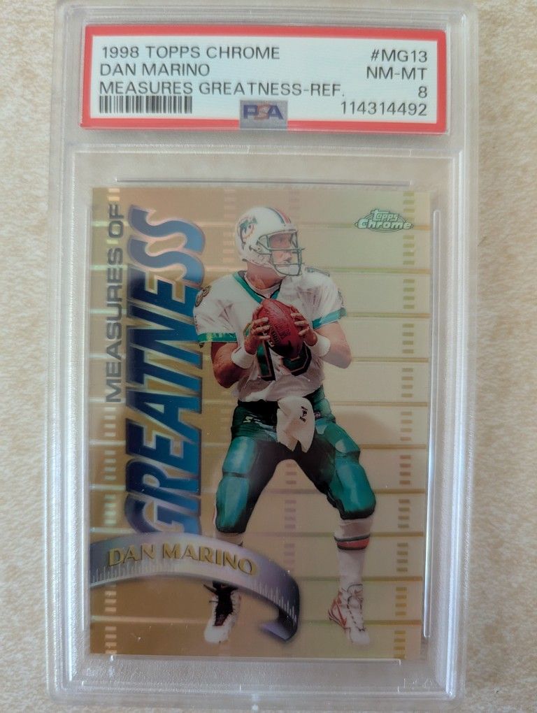 1998 Topps Chrome Refractor Dan Marino PSA 8