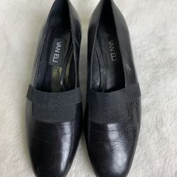 Vaneli womens size 9EE black low heel slip on pumps shoes 