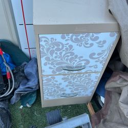 Two drawer filing cabinet 30 inches high by 15 inches wide and 14 inches deep