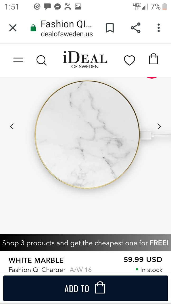 White Marble Qi charger