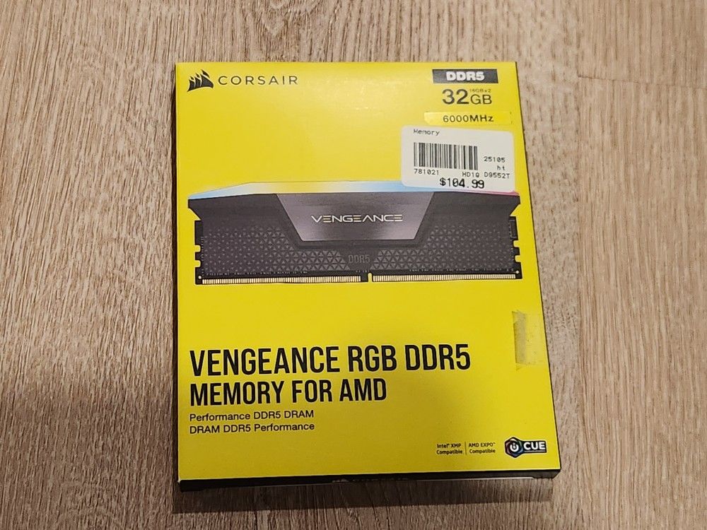 Corsair 32gb DDR5 6000MHz Vengeance RGB Memory for AMD