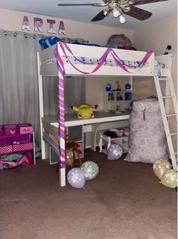 Twin Loft Bed with Built-In-Desk