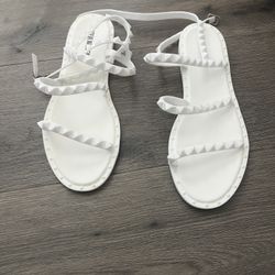 Steve Madden White Strappy Sandals 