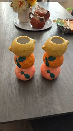 2 lemon orange flower vases from Target - both for $5