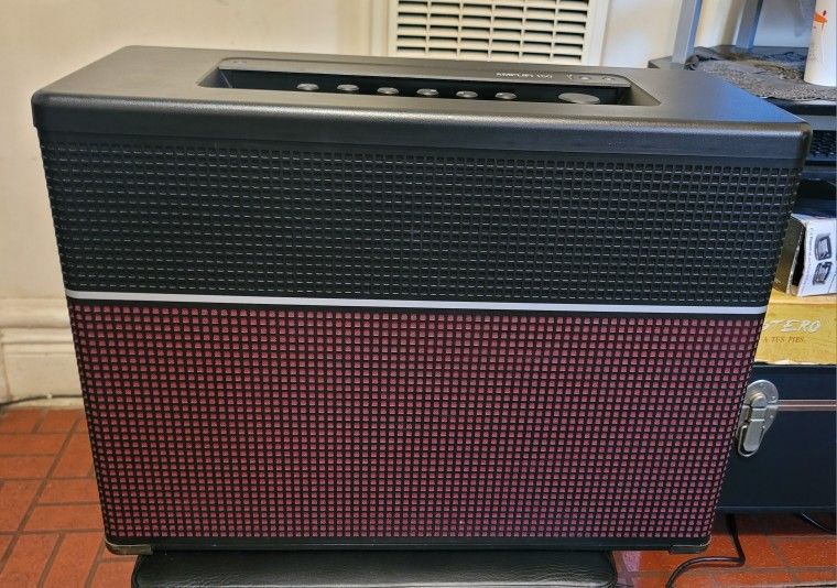 LINE 6 AMPLIFI 150 MODELING GUITAR COMBO AMPLIFIER 150 WATTS IN BLACK AND RED COLOR WITH BLUETOOTH.