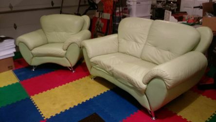 Nice Leather Chair and Loveseat Couch