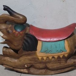 Elephant Wood Rocker For Kids 