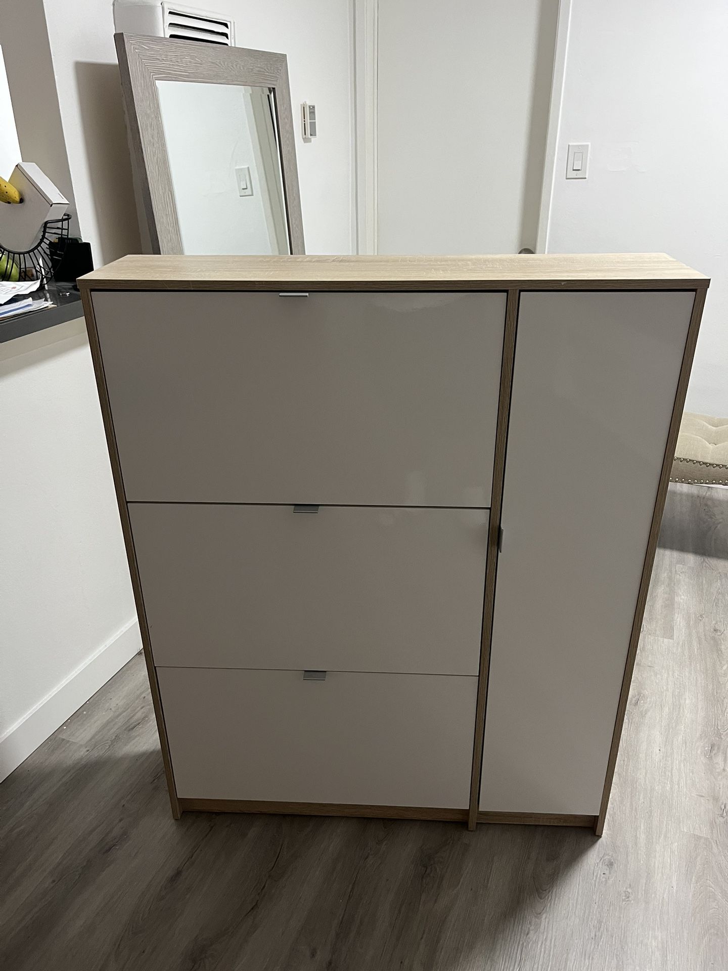 SHOES SHOE CABINET 3 TILTING DOORS AND 2 LAYERS+1 DOOR