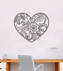 PRE MADE Wall Decal Home Decor Heart Boho Love Flowers