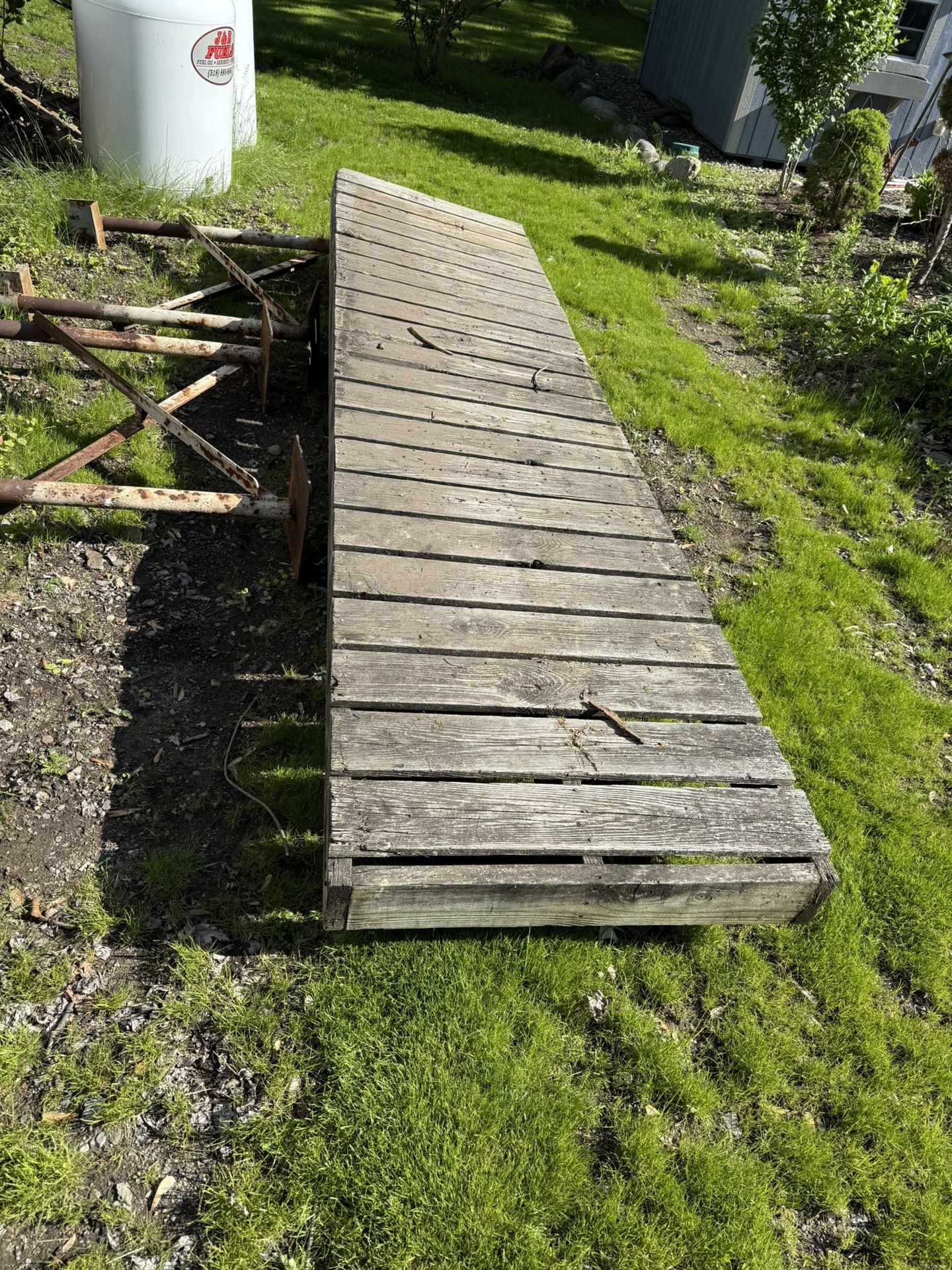 Wood Dock With Supports