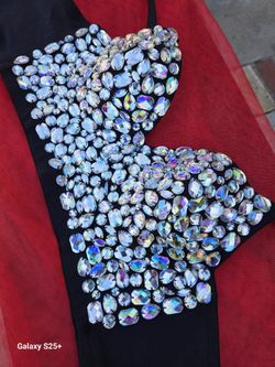 bra top covered with resin  crystals