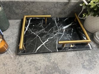 Black & gold Marble makeup tray