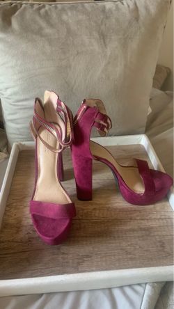 Charlotte Russe burgundy high heels.