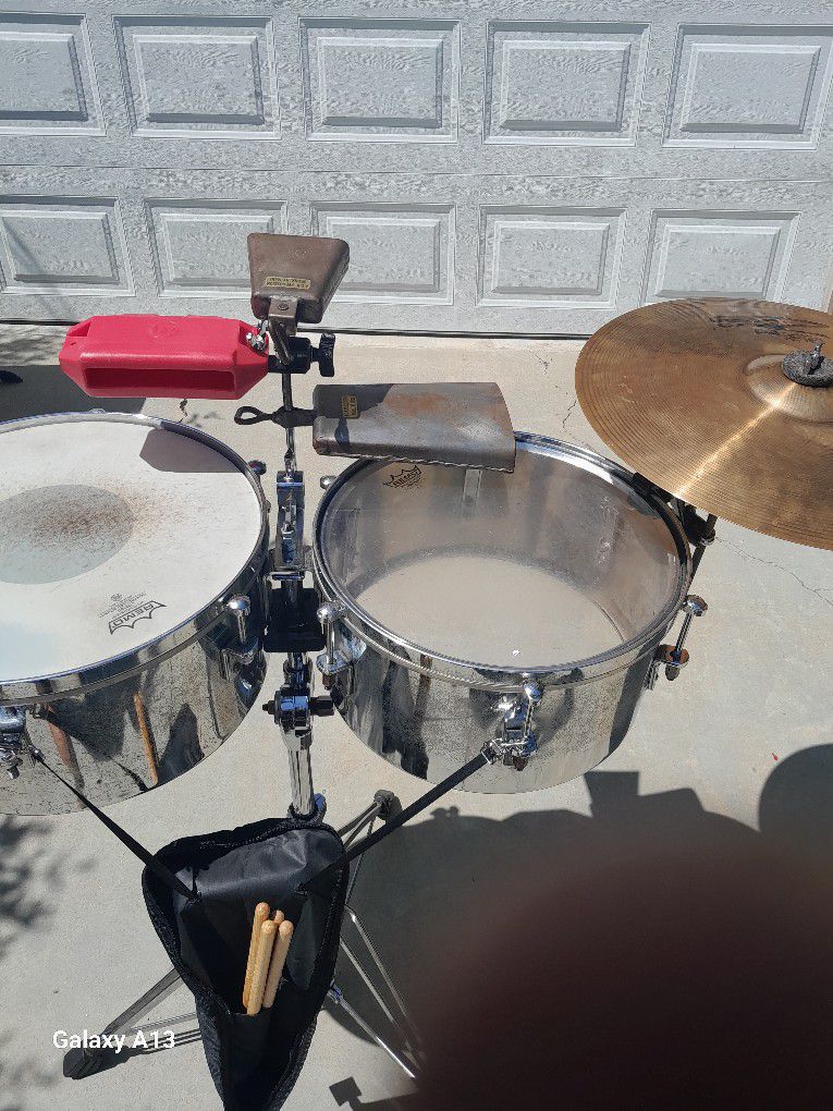 REMO TIMBALES WITH JCR COWBELLS