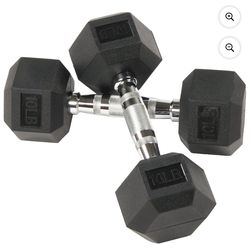 Brand new Hex Dumbbell Set, 10lb Black, Pair