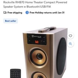 Rockville Rhb70 Bluetooth Speaker With Remote 