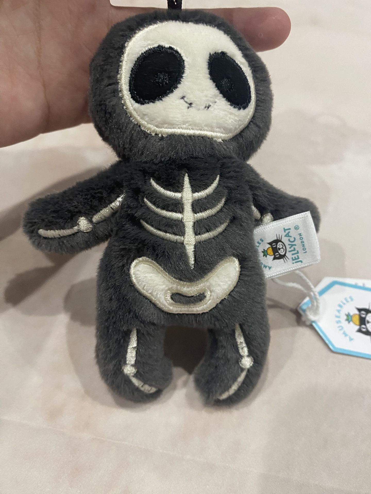 Jellycat Skeleton Bob Bag Charm - BNWT