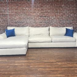 Free Delivery ivory oversized 2pc sectional sofa couch W