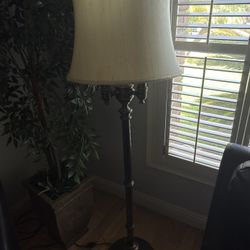 Vintage Antiqued Brass Floor Lamp