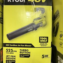 RYOBI ONE+ 18V 100 MPH 350 CFM Cordless Battery Variable-Speed Jet Fan Leaf Blower (Tool Only)