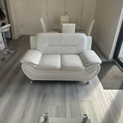 White Loveseat 