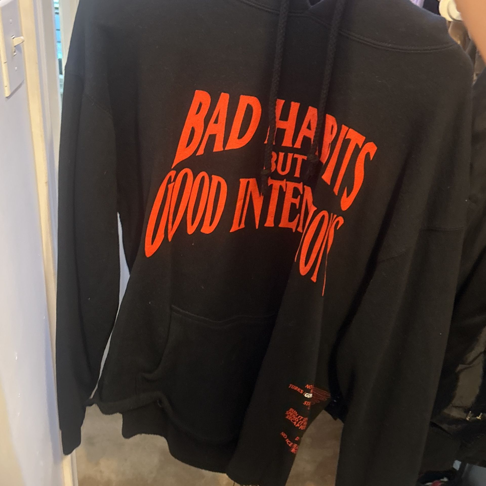 Bad habits good intentions vlone hoodie